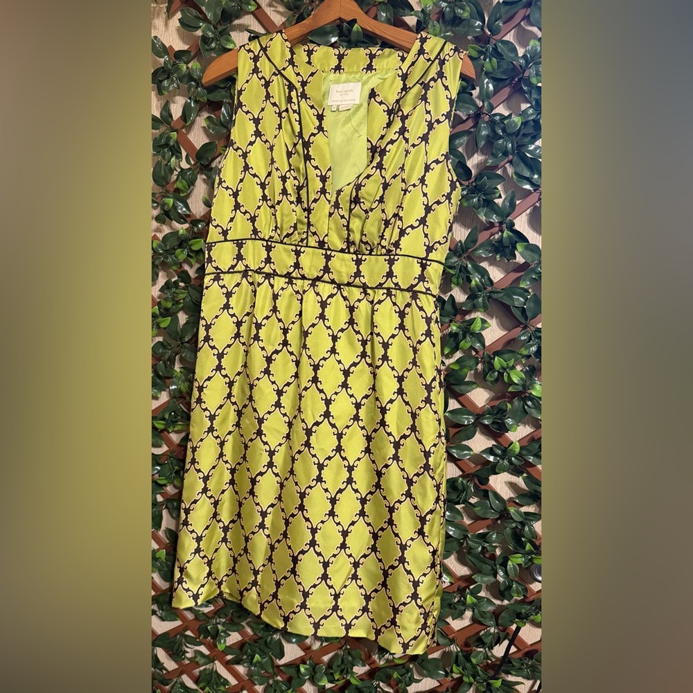 Kate Spade Chartreuse Vine Patterned Dress